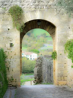Arch Gallery: Italy, Chianti, Monteriggioni. Looking out an arched