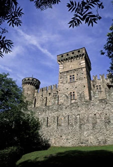 Italy, Fenis. Castle of Fenis