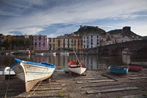 Italy, Sardinia, Bosa. Temo River and Ponte