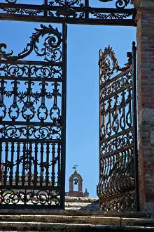 Gate Prints: Italy, Tuscany, Montepulciano. The wrought iron gate leading to the cemetery near the Church of San Biaggio