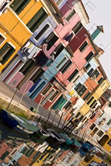 Italy, Venice, Burano. A tilted view of