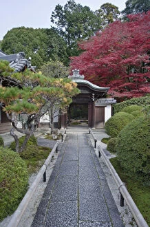 Buddhism Gallery: Japan, Kyoto, Japanese Garden Entrance