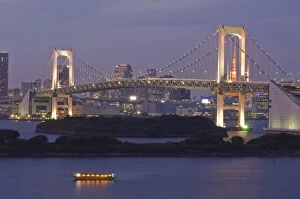 Japan, Tokyo, Odaiba, Rainbow Bridge at