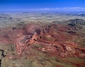 JPF-13638 Aerial - Tom Price open-cut iron ore mine Hamersley Range