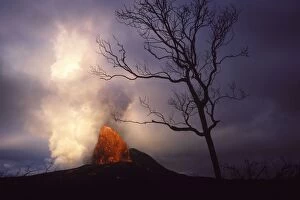 Images Dated 11th February 2011: Kilauea Volcano - Hawaii - Big Island - USA - 1986 eruption of the Pu'u O'o Vent - Lava Fountain