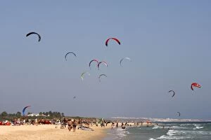 Kite surfers - on the beach of Tarifa