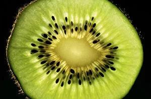 KIWI Fruit - cross section showing seeds