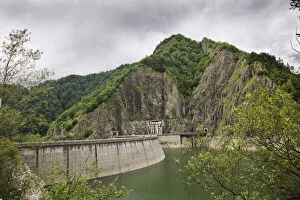 Lacul Vidraru with dam, barrage in the Fagars