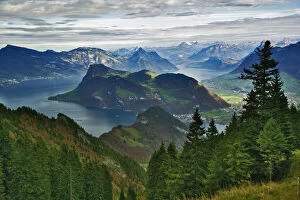 Lake Lucerne surrounded by the Alps