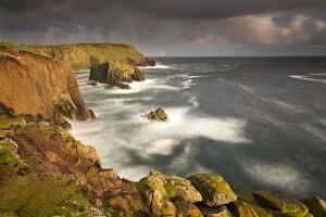 Images Dated 27th May 2013: Land's End - cliffs and sea spray