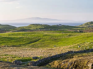 Landscape on West Shetland. The settlement