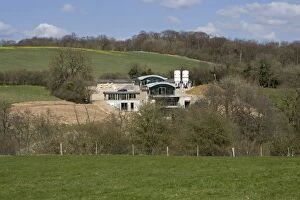 Images Dated 18th February 2008: Large Eco-friendly House Moonstone - under construction - open Cotswold countryside - Elkstone - UK