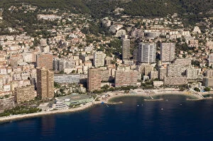 Larvotto beach Montecarlo, View from Helicopter