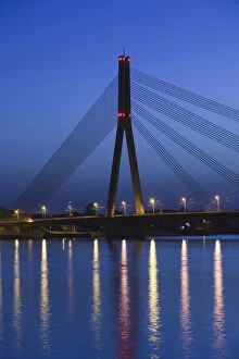Baltic Gallery: Latvia, Riga, Vansu Bridge, Daugava River
