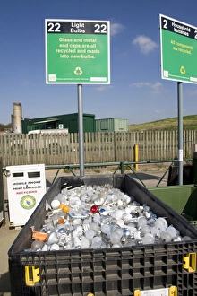 Images Dated 26th September 2008: Light bulb recycling point domestic site Wingmoor Farm Stoke Orchard Cheltenham UK