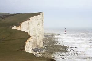 Images Dated 29th December 2006: Light House at Beachy Head In Winter South Downs, East Sussex, UK