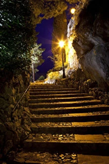Walk Gallery: Lighted street in ancient town of Eze, Provence