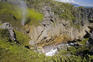 Limestone outcrops on cliffs