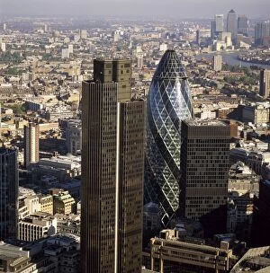 Cities Gallery: London Aerial view of Tower 42, Gherkin (Swiss Re)