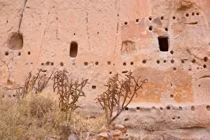 Long House cave dwelling - group of cave dwellings called Long House in Frijoles Canyon