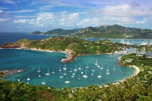 Antigua Gallery: Lookout view from Shirley Heights over Admiral