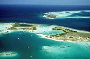 Aerials Collection: Los Roques - Aerial view of Islands & Lagoons. Archipelago of Venezuela, Tropical National Park