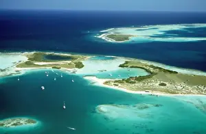 Seascapes Prints: Los Roques - Aerial view of Islands & Lagoons