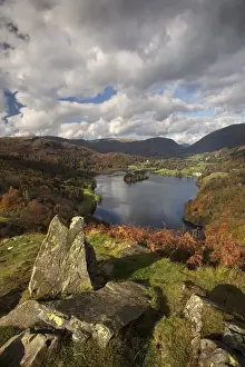 Cumbria Prints: Loughrigg Terrace looking over Grasmere - October - Lake District - England
