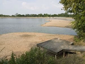 Low water in reservoir - fishing platform - Engine Lake