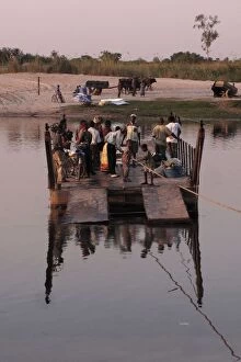 Images Dated 26th October 2012: Luanginga River Ferry - Kalabo