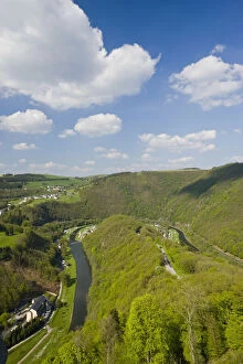 Luxembourg, Sure River Valley. Bourscheid
