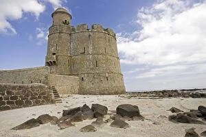 MAB-837 Old medieval Fort Vauban fortified tower Ile de Tatihou St Vaast la Hougue