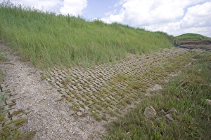 Images Dated 14th June 2008: Man made flood defence wall salt marsh Freiston Shore Lincolnshire UK
