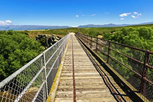 Recreation Collection: The Manuherikia River bridge on the Otago Central Rail Trail, Otago, South Island