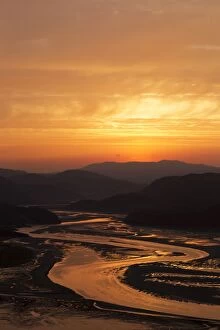 Images Dated 23rd August 2013: Mawddach Estuary - dawn colours above the estuary