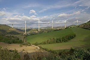 Southern Collection: Millau viaduct spanning the Tarn Gorge, southern France. At 336 metres the cable-stayed Viaduc de