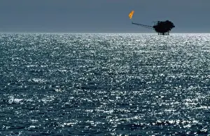 Mining Prints: Mining Industry - gas platfrom South Atlantic Ocean between Chile & Falkland Islands