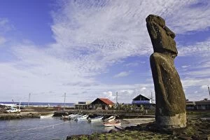 Moai (monolithic stone statue) of Ahu Tautira in