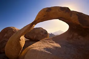 Mobius Arch - amazing rock arch of red sandstone on the foothills of the Sierra Nevada - Alabama Hills Recreation Area, California, USA