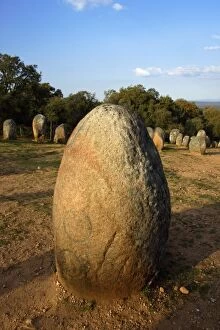Monoliths Cromlech of Almendres - Megalithic stone circle beside Guadalupe