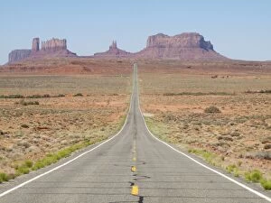 Monument Valley - long straight road (US 163) leading