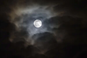 Images Dated 12th January 2011: Full moon and passing clouds at night