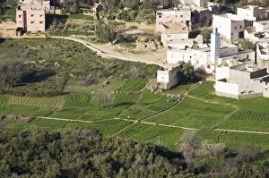 Morocco - Berber village and fertile fields in