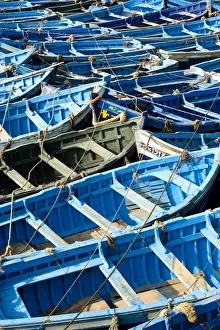 North Africa Prints: Morocco - blue boats