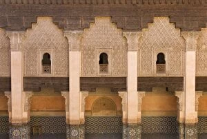 Morocco - Columned arcades in the central courtyard