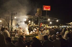 Morocco - One of the numerous food stalls at Djemaa