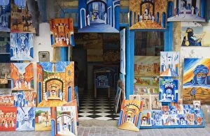 Images Dated 29th January 2005: Morocco - A painter's shop in the Medina (=)