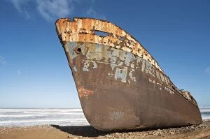 Morocco - The Zahra shipwreck at the shore of the