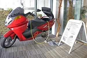 Images Dated 12th November 2008: Motobike - Vectrix zero emission electric scooter for sale. Green Shop Bisley UK