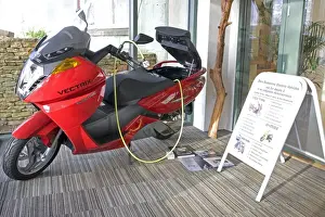 Transport Prints: Motobike - Vectrix zero emission electric scooter for sale. Green Shop Bisley UK